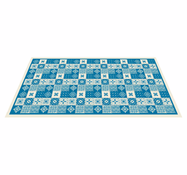 Mönstrad blå mosaik Vinylmatta kakeleffekt - Tenstickers