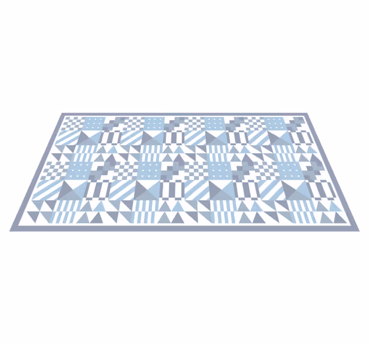 Blå geometriska mönster Vinylmatta kakeleffekt - Tenstickers