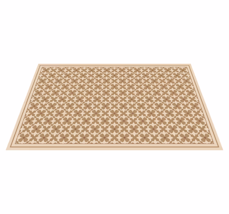Vintage beige kvadratmönster kakelmatta - Tenstickers