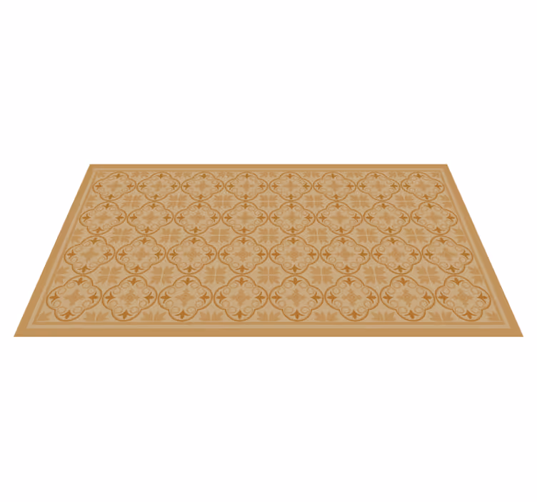 Beige vintage blommönster kakel matta - Tenstickers