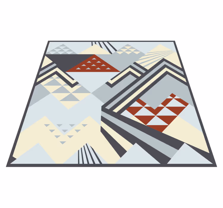 Grå moderna former Vinylmatta geometrisk - Tenstickers