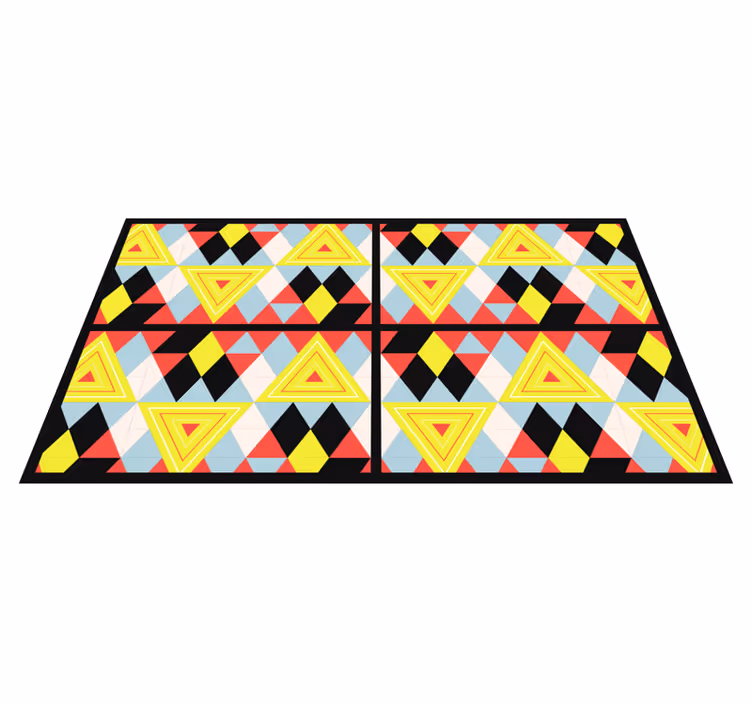 Livfulla trianglar Vinylmatta geometrisk - Tenstickers