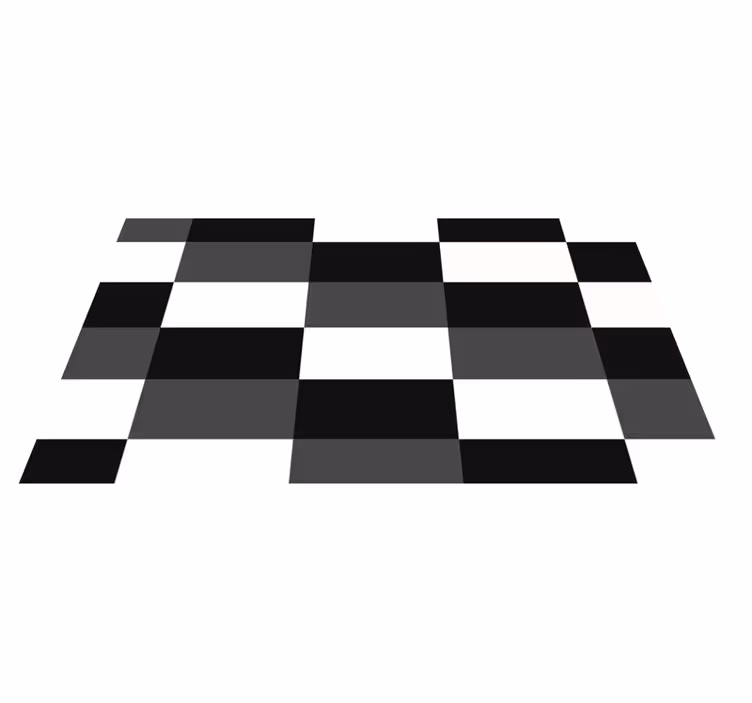 Svart och vit rutig Vinylmatta geometrisk - Tenstickers