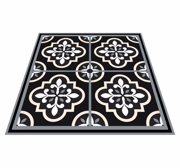Svartvit mosaik Vinylmatta kakeleffekt - Tenstickers