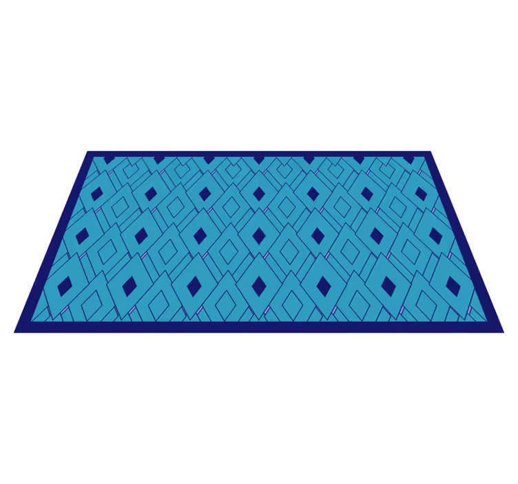 Blå diamantelement Vinylmatta geometrisk - Tenstickers