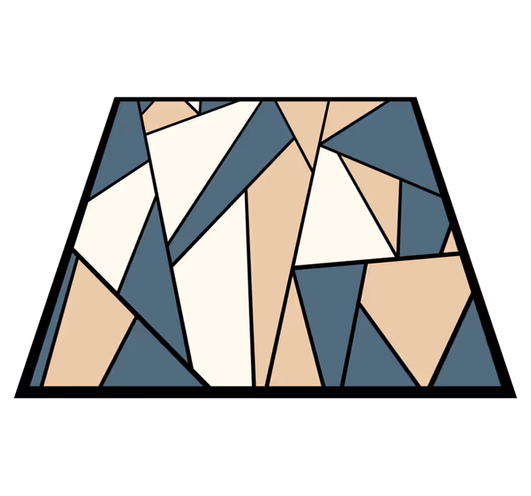 Grå och beige sektioner Vinylmatta geometrisk - Tenstickers