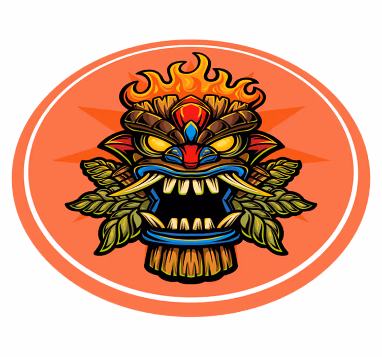 Tiki-mask Vinylmatta Ungdom - Tenstickers