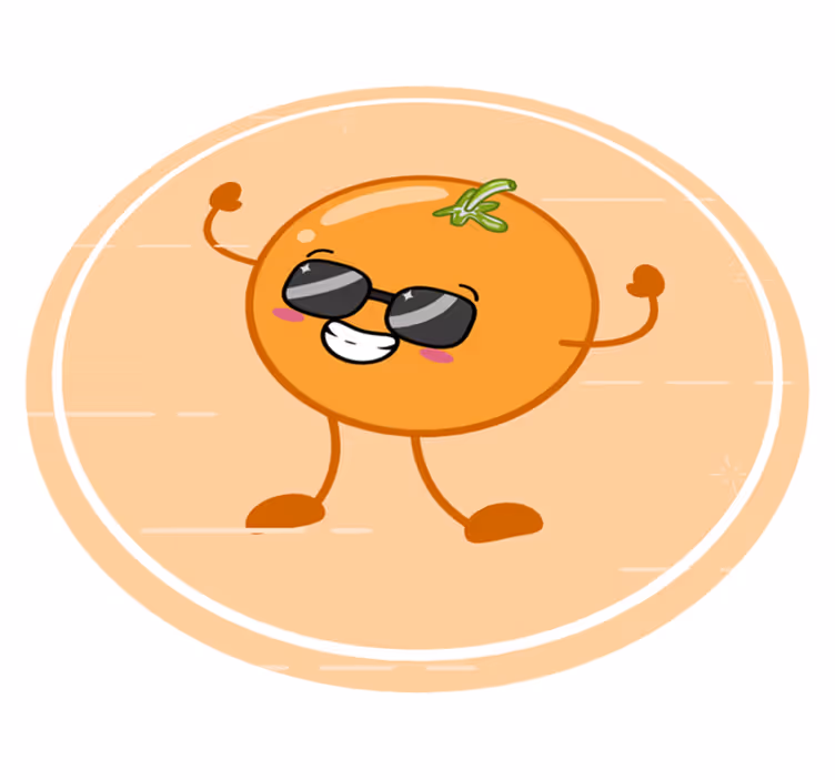 Orange solglasögon tecknad modern matta - Tenstickers