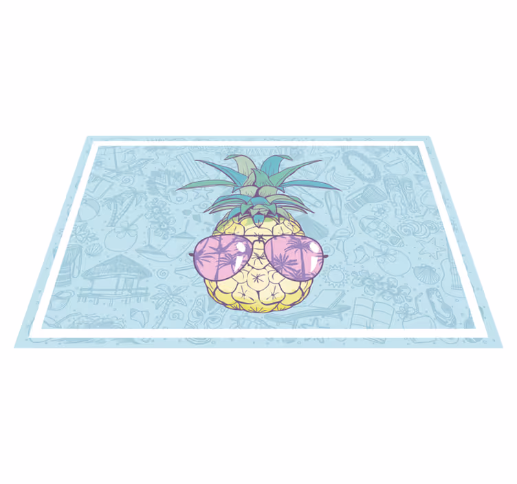 Hawaiiansk ananas tecknad modern matta - Tenstickers