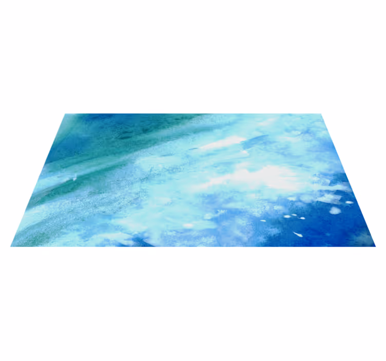 Aqua abstrakt flöde vinylmatta - Tenstickers