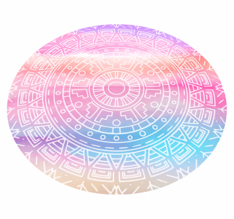 Livligt geometriskt element Vinylmatta Mandala - Tenstickers