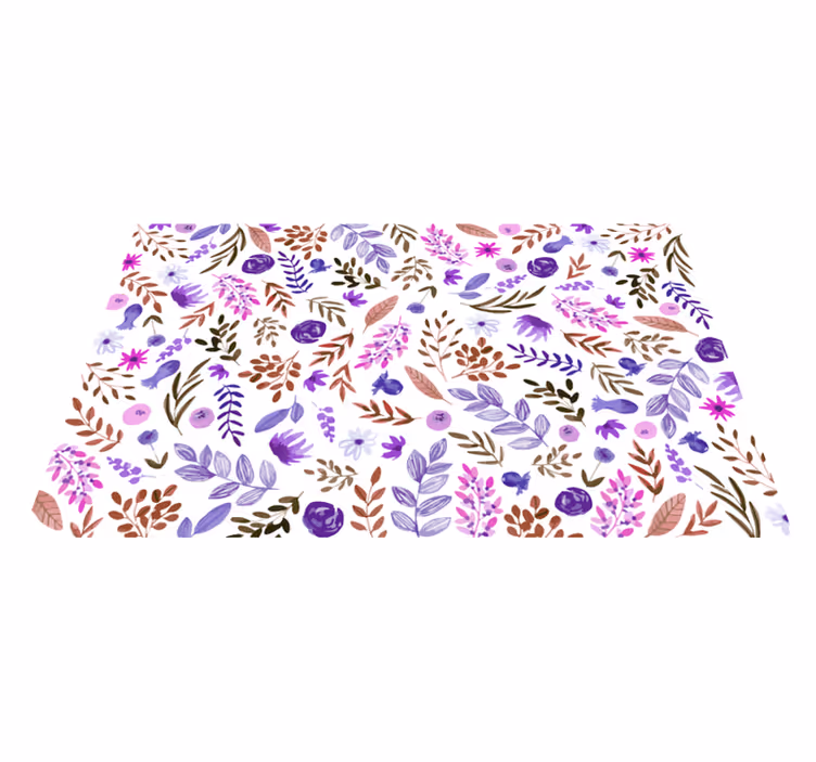 Naturmönster Vinylmatta blommor och växter - Tenstickers