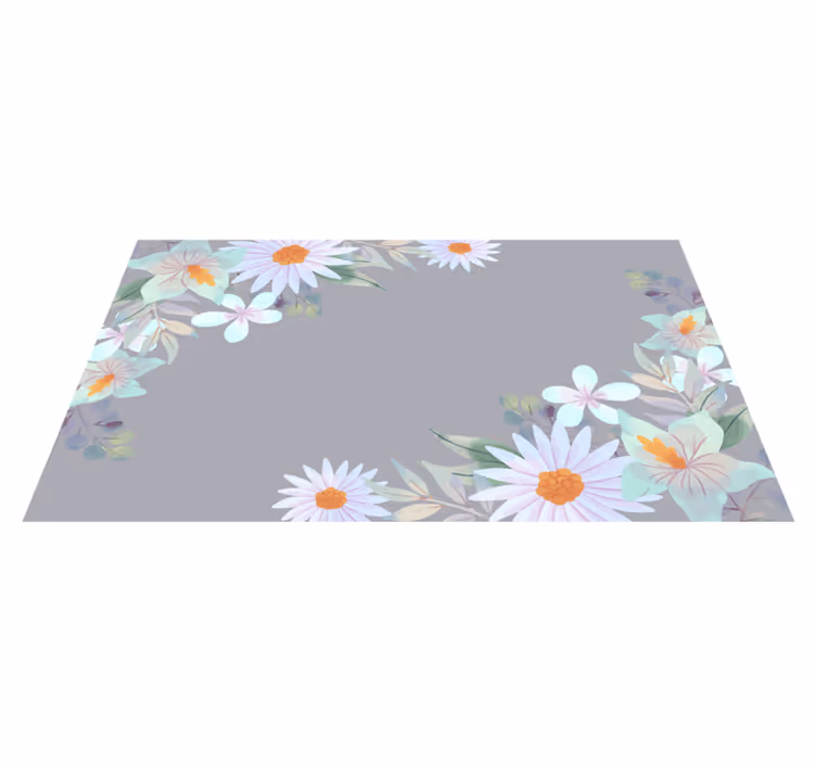 Naturlig kantdesign Vinylmatta blommor och växter - Tenstickers