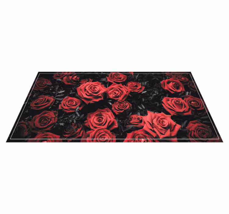 Realistisk röd rosdesign Vinylmatta blommor och växter - Tenstickers