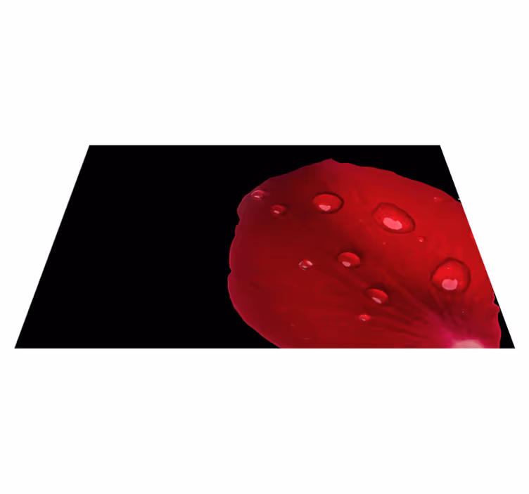 Rött kronblad med vattendroppe blommig matta - Tenstickers