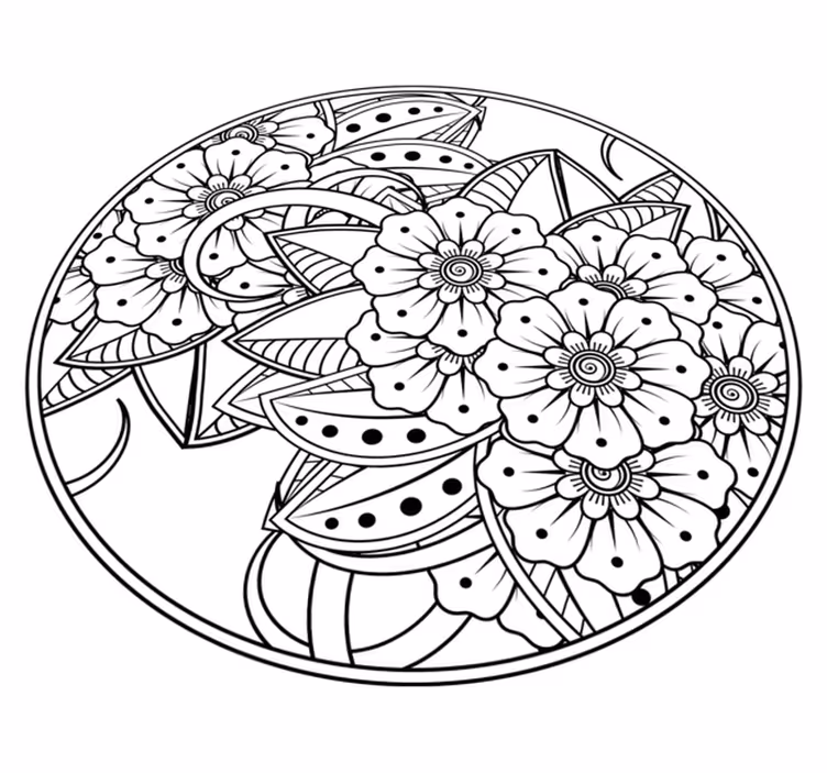Lotusblomma enkel mandala vinylmatta - Tenstickers
