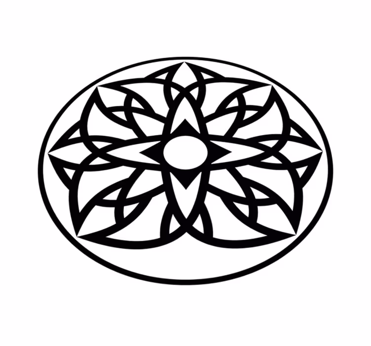 Enkel blomma disposition mandala vinyl matta - Tenstickers