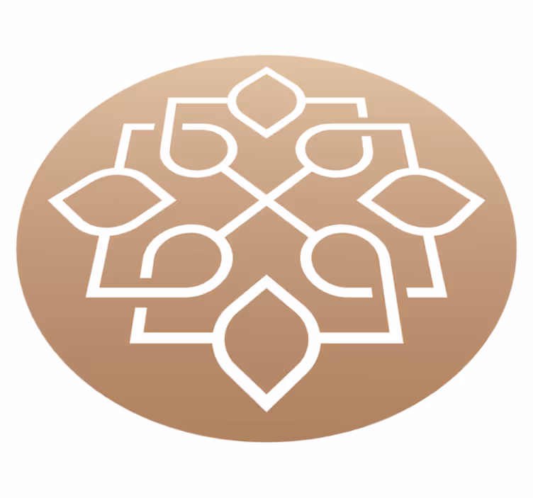 Enkla geometriska linjer design mandala vinylmatta - Tenstickers