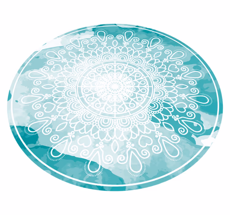 Eleganta akvarelltoner Vinylmatta Mandala - Tenstickers