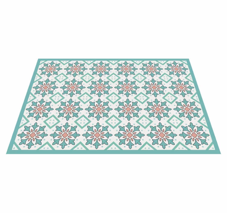 Blommig mosaikkoncept Vinylmatta kakeleffekt - Tenstickers