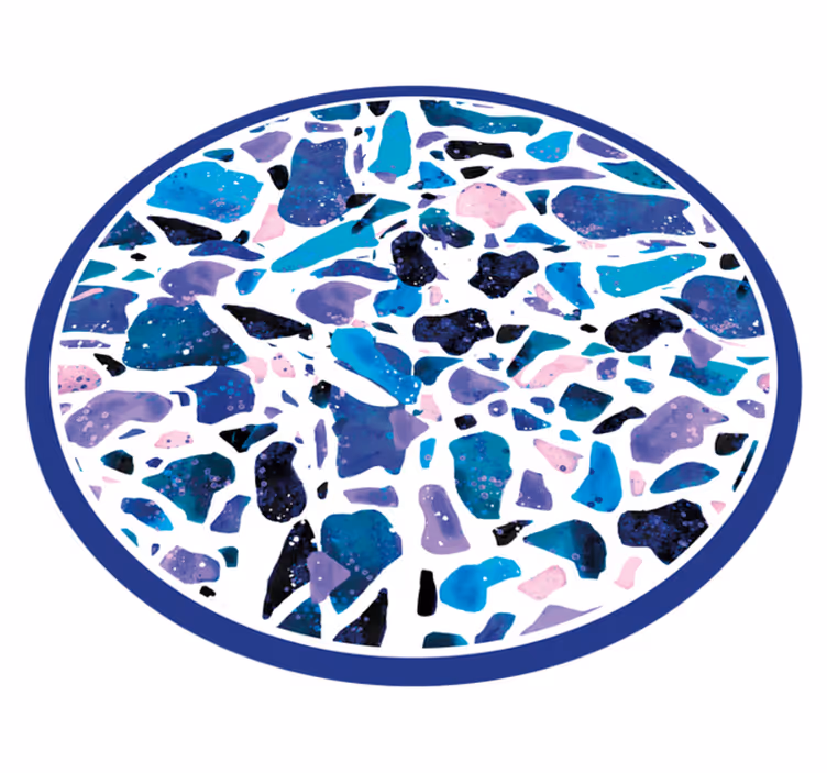 Färgglad stenmosaik vinylmatta i marmor - Tenstickers