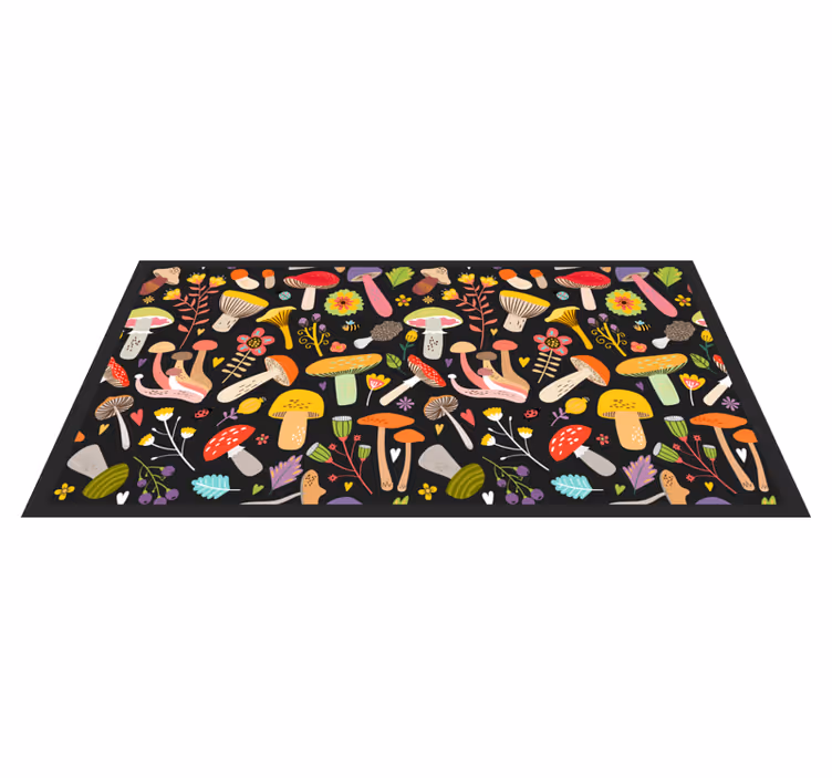 Färgglad svampsamling Vinylmatta natur - Tenstickers