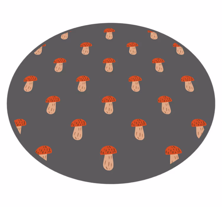 Svampmönstrad rund Vinylmatta Kök - Tenstickers