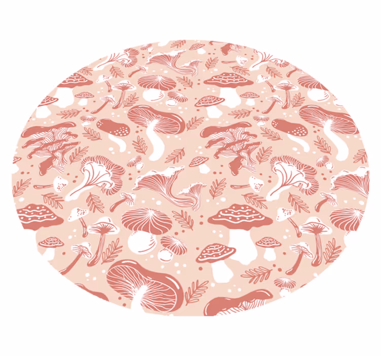 Svampbotanisk konst Vinylmatta Cirkulär - Tenstickers