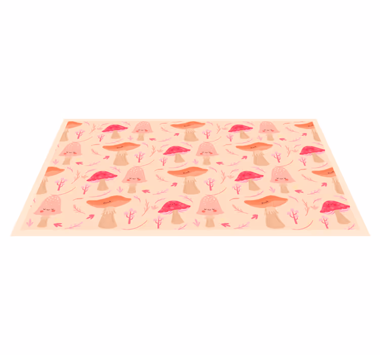 Glada klassiska svampar Vinylmatta blommor och växter - Tenstickers
