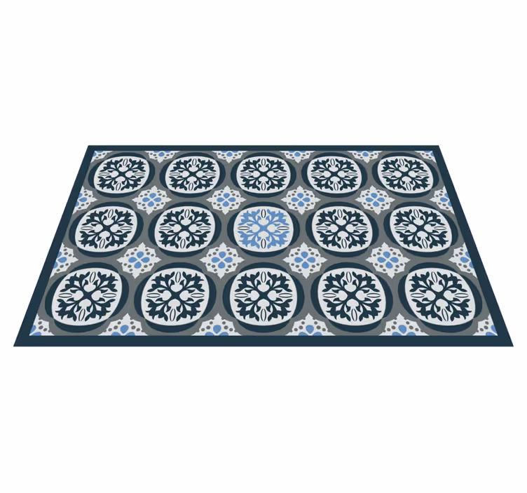 Eleganta blommiga plattor Vinylmatta kakeleffekt - Tenstickers