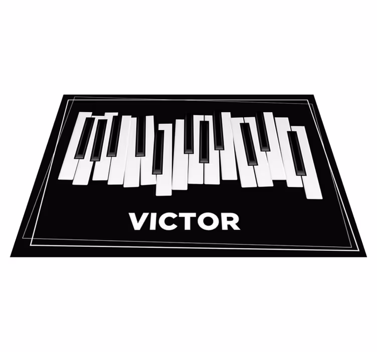 Personligt anpassat pianoklaviatur Vinylmatta namn - Tenstickers