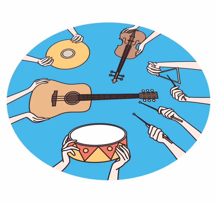 Motiv med musikaliska händer Andra Vinylmattor - Tenstickers