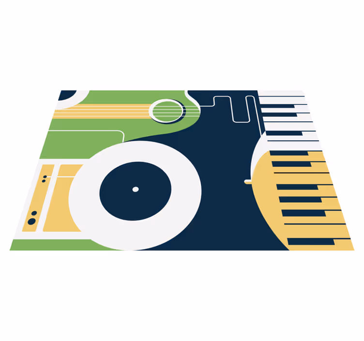 Motiv för musikinstrument Vinylmatta Rektangel - Tenstickers