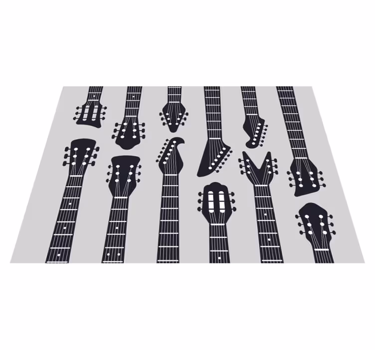 Gitarr silhuetter Vinylmatta Vardagsrum - Tenstickers