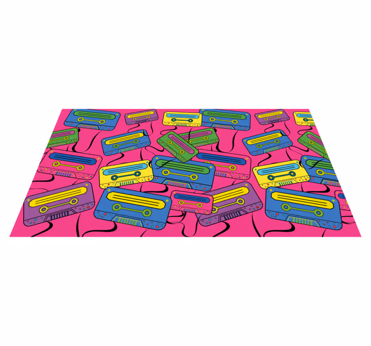 Motiv med vintagekassett Vinylmatta Ungdom - Tenstickers