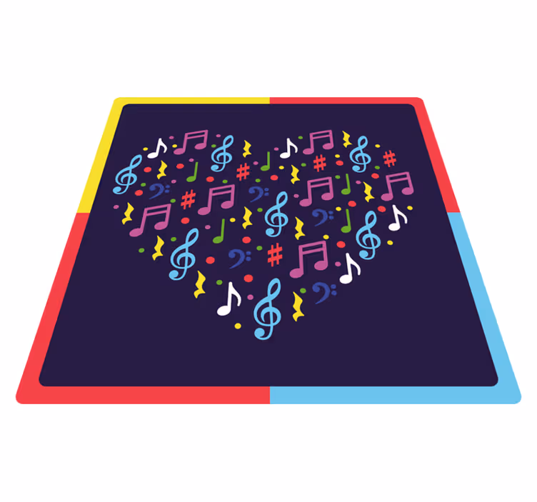 Musiknoter hjärta Vinylmatta Ungdom - Tenstickers