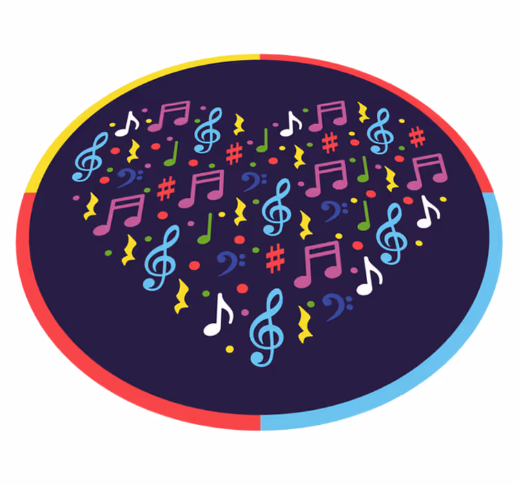 Musiknot hjärta Vinylmatta Ungdom - Tenstickers