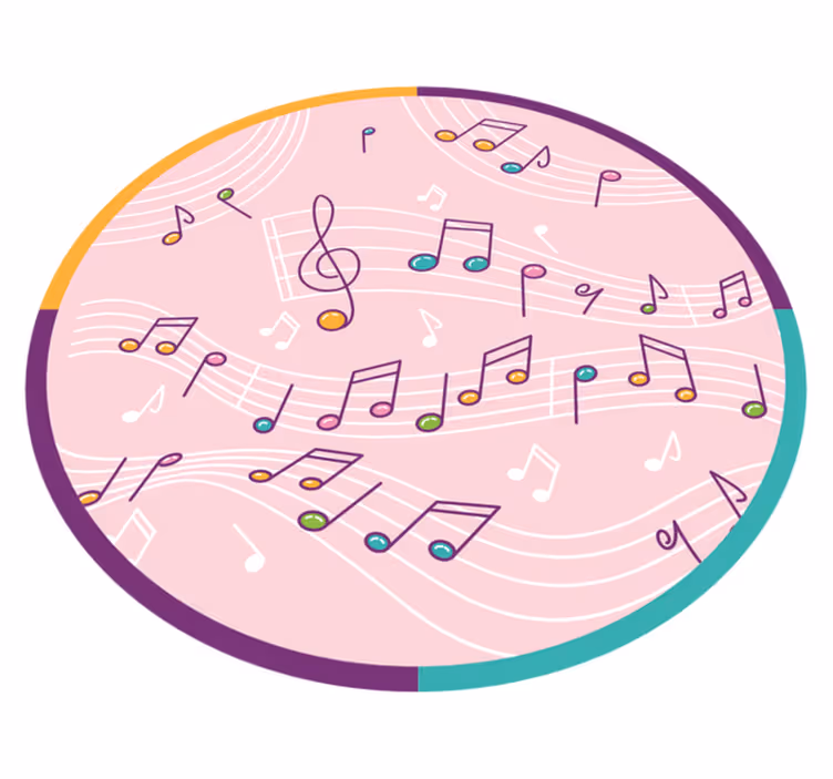 Motiv med musiknoter Vinylmatta Ungdom - Tenstickers