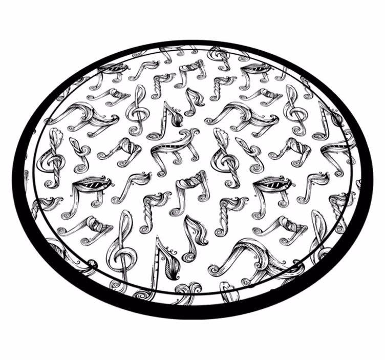 Musikalisk notationsmönster Vinylmatta Ungdom - Tenstickers