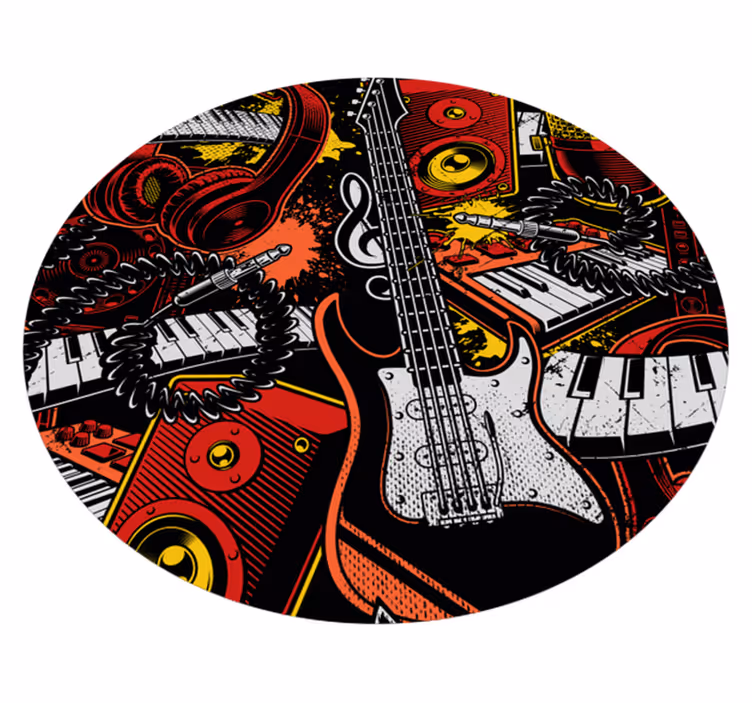 Andra vinylmattor musikaliska instrument kaos - Tenstickers