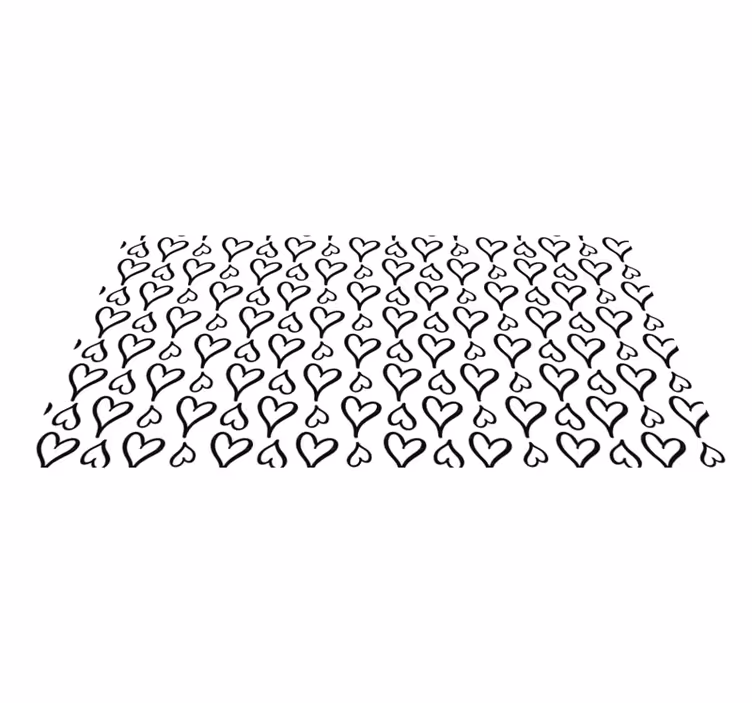Vinylmatta textur svart hjärtmönster - Tenstickers