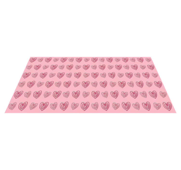 Andra vinylmattor rosa mönster med hjärtan doodles - Tenstickers