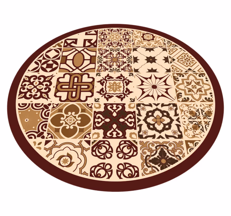 Bruna spanska stil kakel badrum vinyl matta - Tenstickers