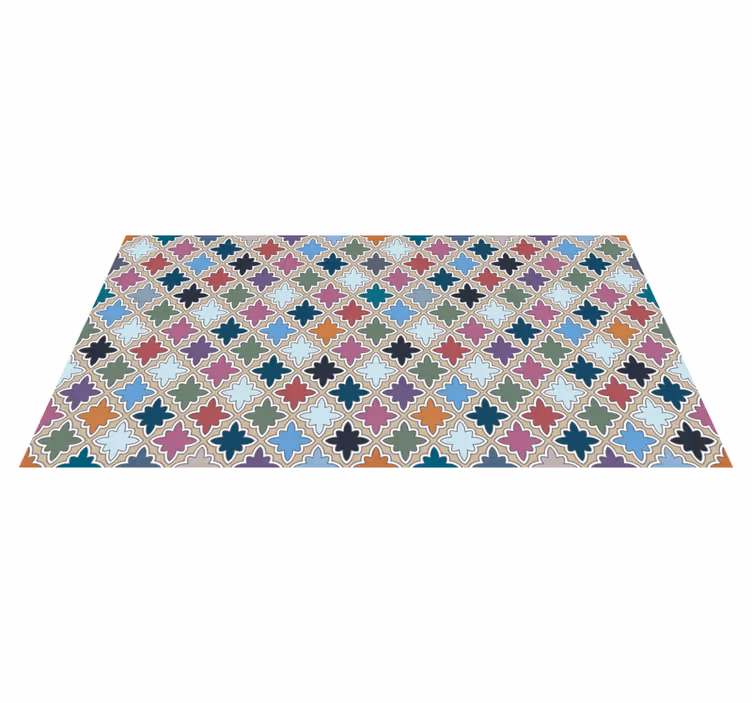 Vinylmatta mosaik livlig blomsterkomposition - Tenstickers