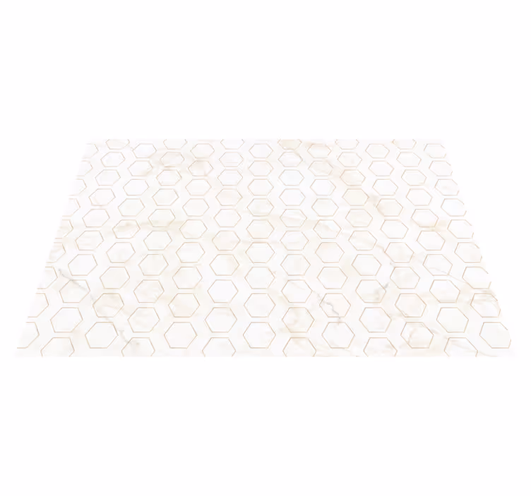 Hexagonal kakel mönster marmor badrum vinyl matta - Tenstickers