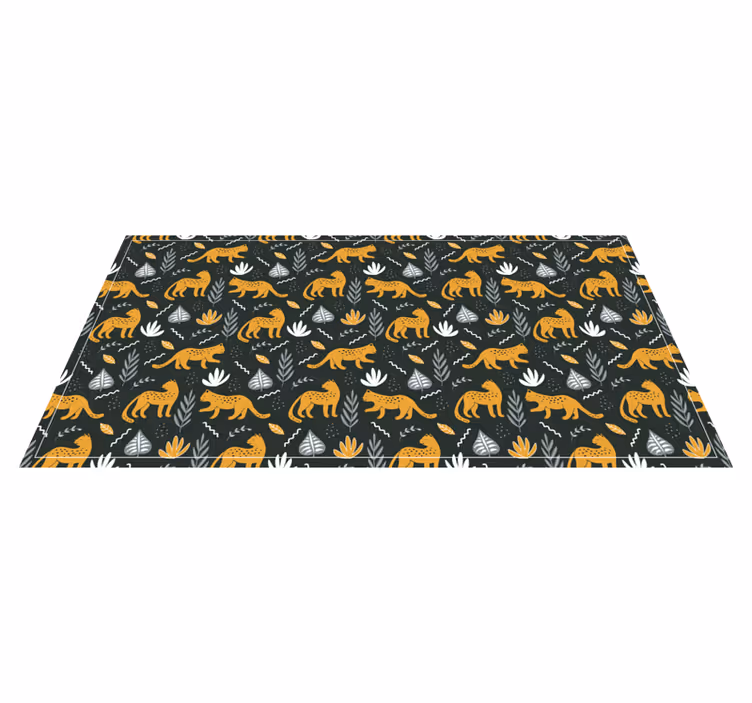 Leopardmönster löv Vinylmatta djur - Tenstickers