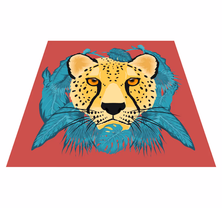 Leopard grafisk djurmatta i orientalisk stil - Tenstickers