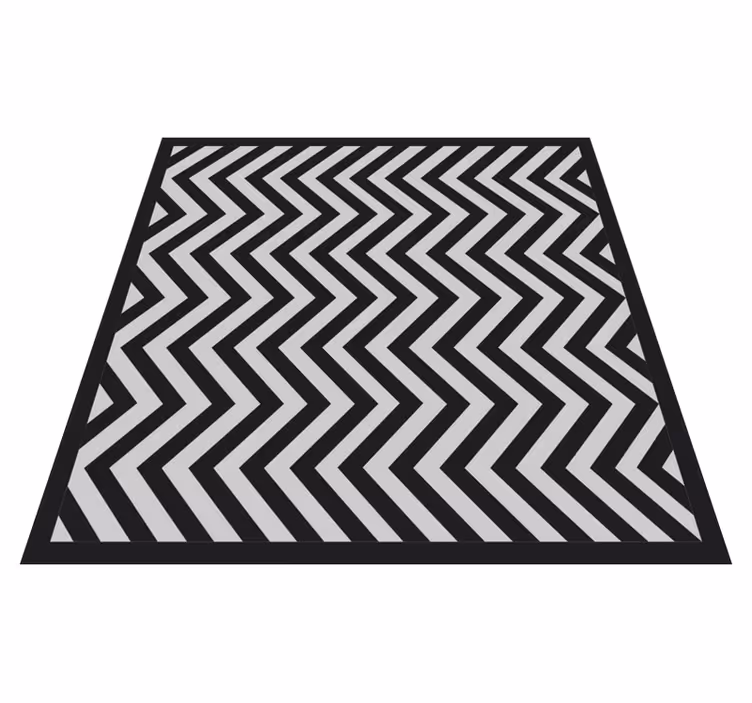 Vinylmatta geometrisk svart och grått zigzag - Tenstickers