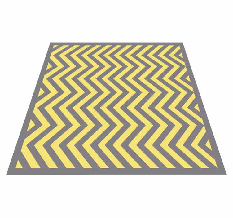 Vinylmatta randiga gul och grå zigzag - Tenstickers