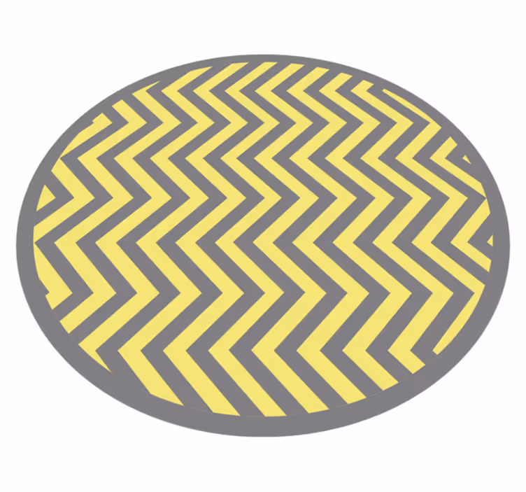Vinylmatta geometrisk grå och gul zick-zack - Tenstickers